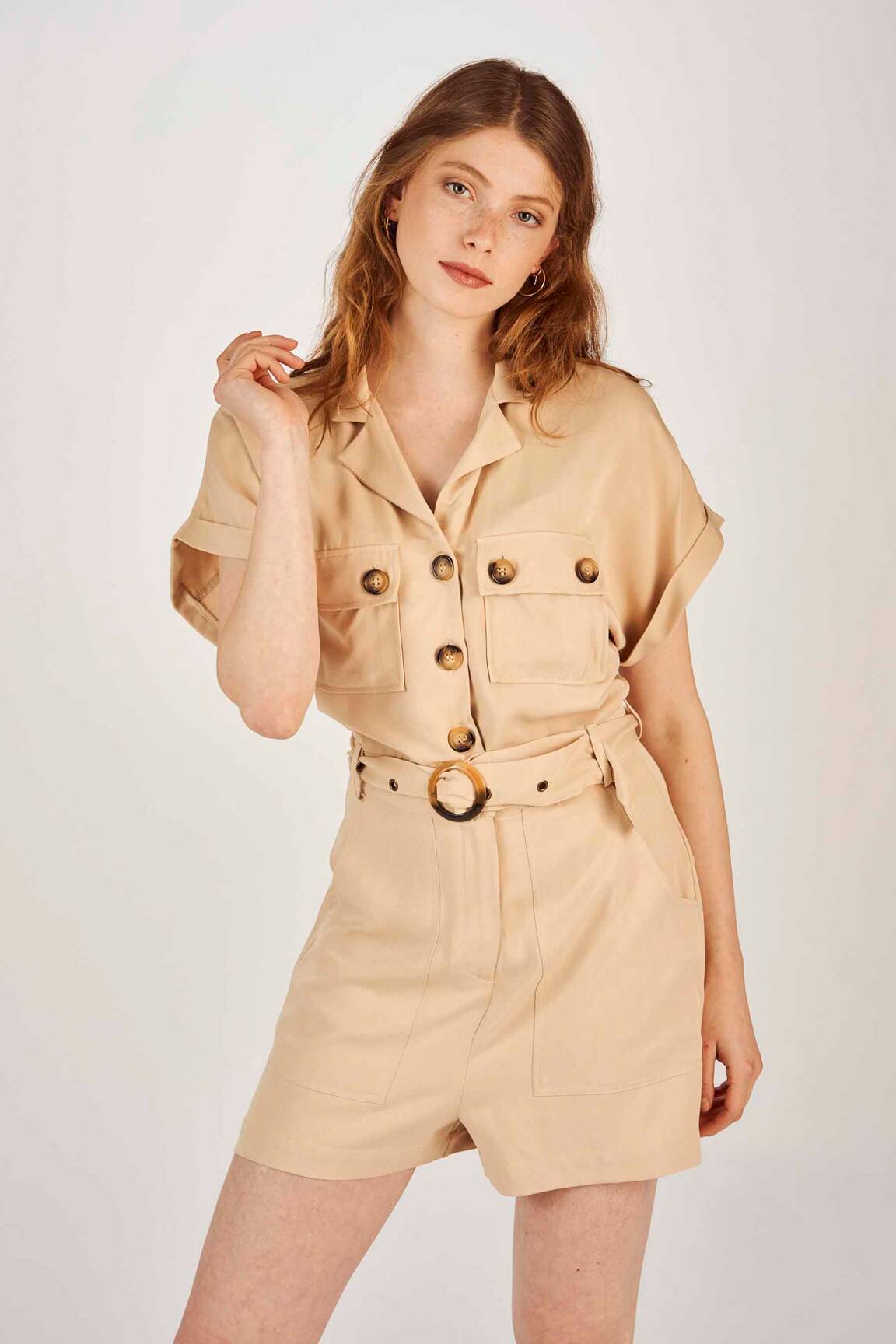 Tally Weijl Combi Shorts Femme couleur beige