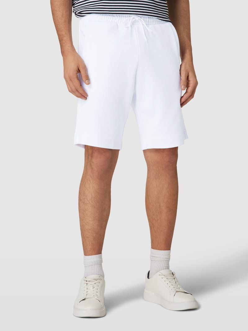 Sweatshorts mit Label-Print Modell 'Headlo' in weiß