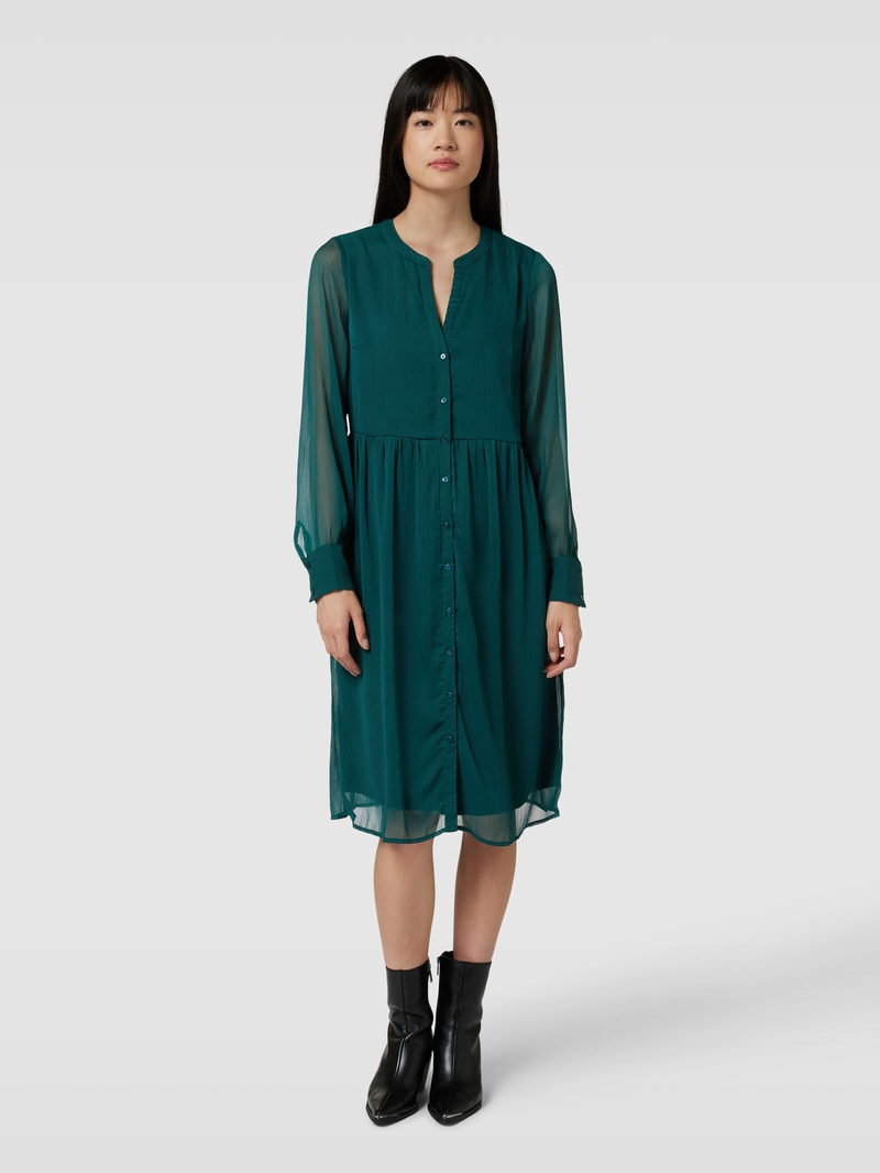 Midikleid mit Knopfleiste Modell 'FALIA' in dunkelgrün