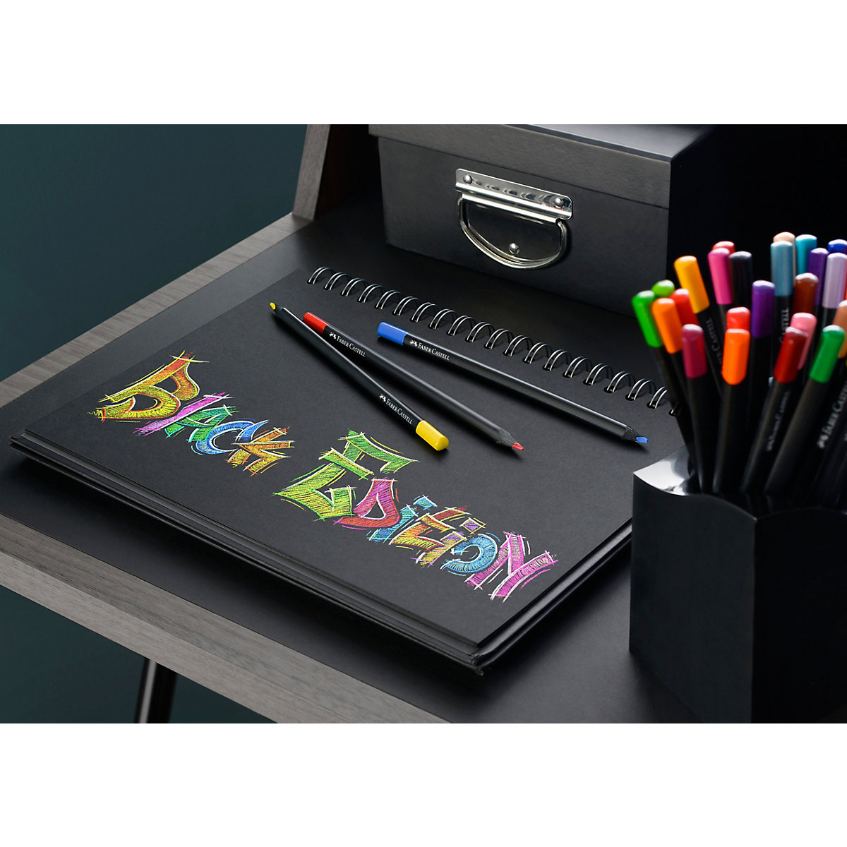 Black Edition Dreikant-Buntstifte, 12 Farben