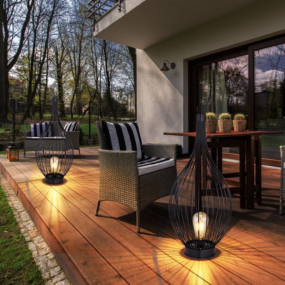etc-shop LED Solarleuchte, LED-Leuchtmittel fest verbaut, Warmweiß, Solarlampe Außenleuchte Hängelampe LED Stehlampe