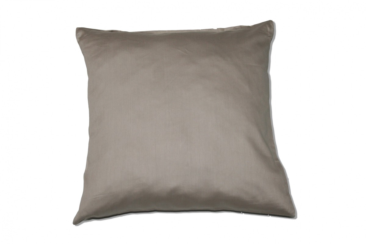 Kinzler Baumwoll-Satin Kissenhülle Uni 2x 40/40 cm, Farbe grau