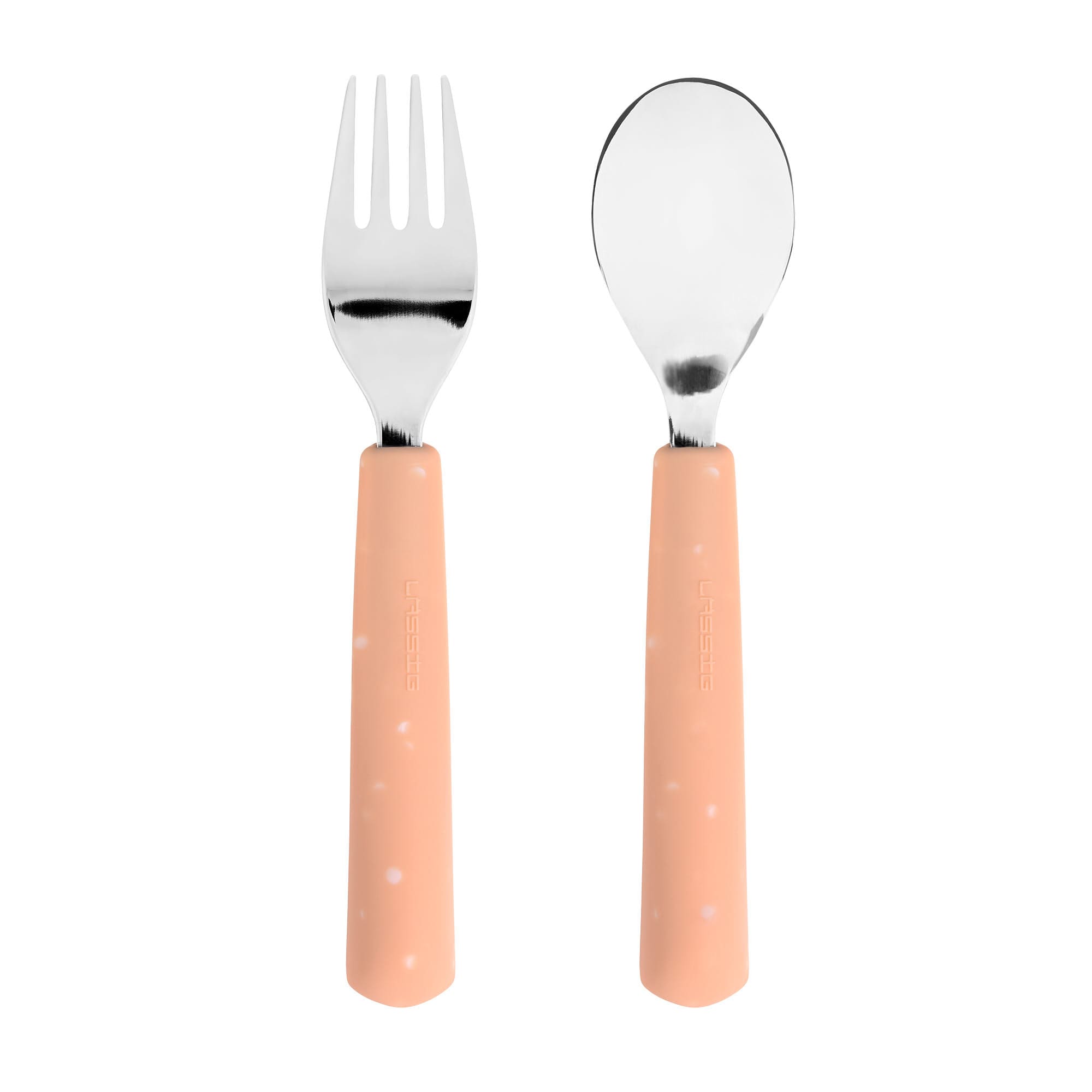 Kinderbesteck Set (Gabel, Löffel), Apricot