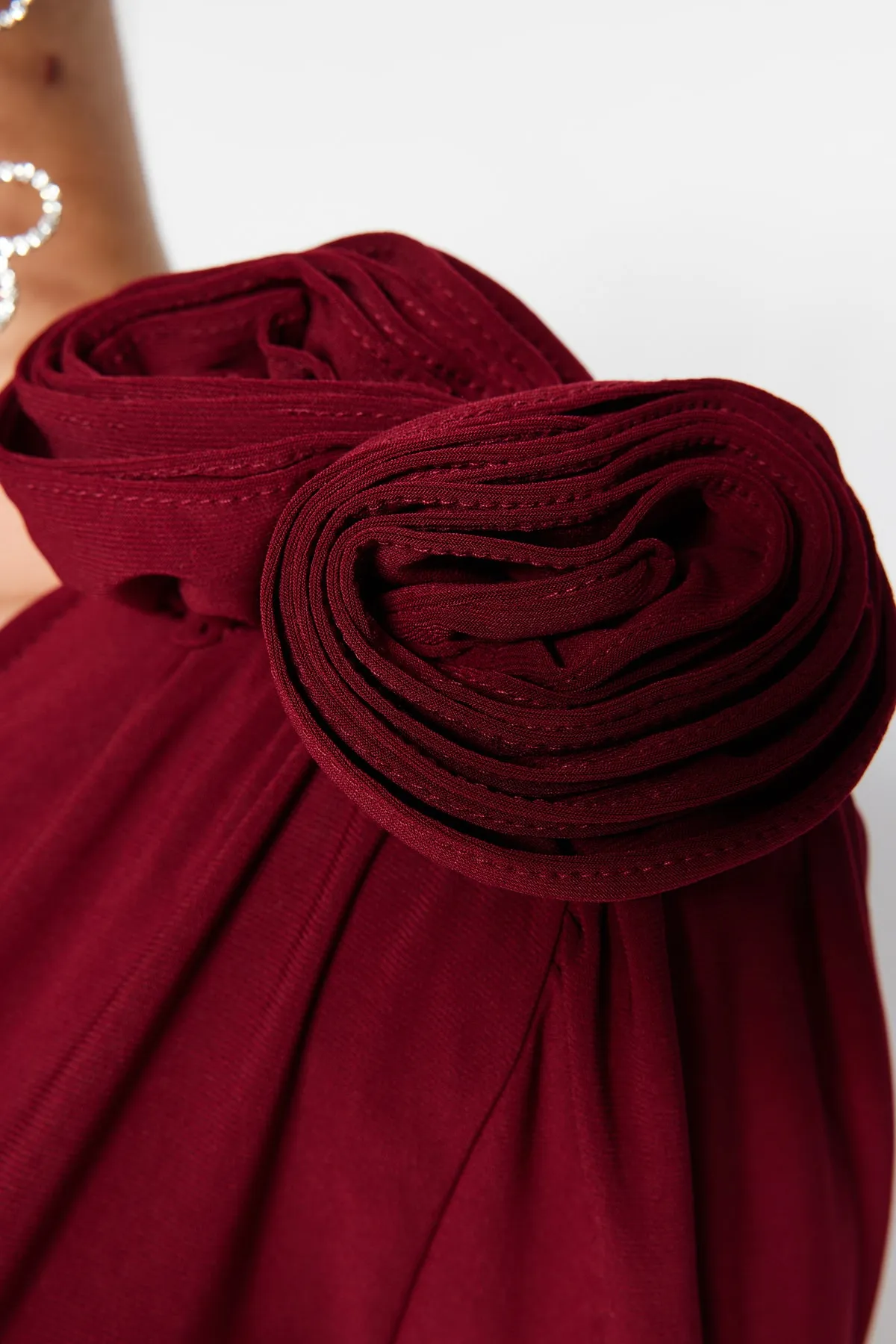 Trendyol Collection  Weinroter Zweireiher-Body mit Kragen TPRAW24BD00012