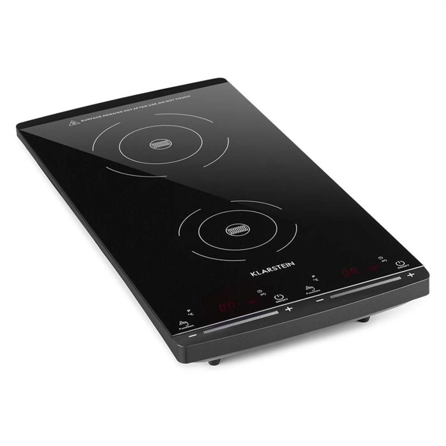 Klarstein Induktions-Kochfeld VariCook Slim Induktionskochfeld 2 Kochplatten 2900W 60-240 °C schwarz CP3-Varicook-Slim-Do, Doppel Induktionskochplatte 2 Kochfelder Platten Camping mobil