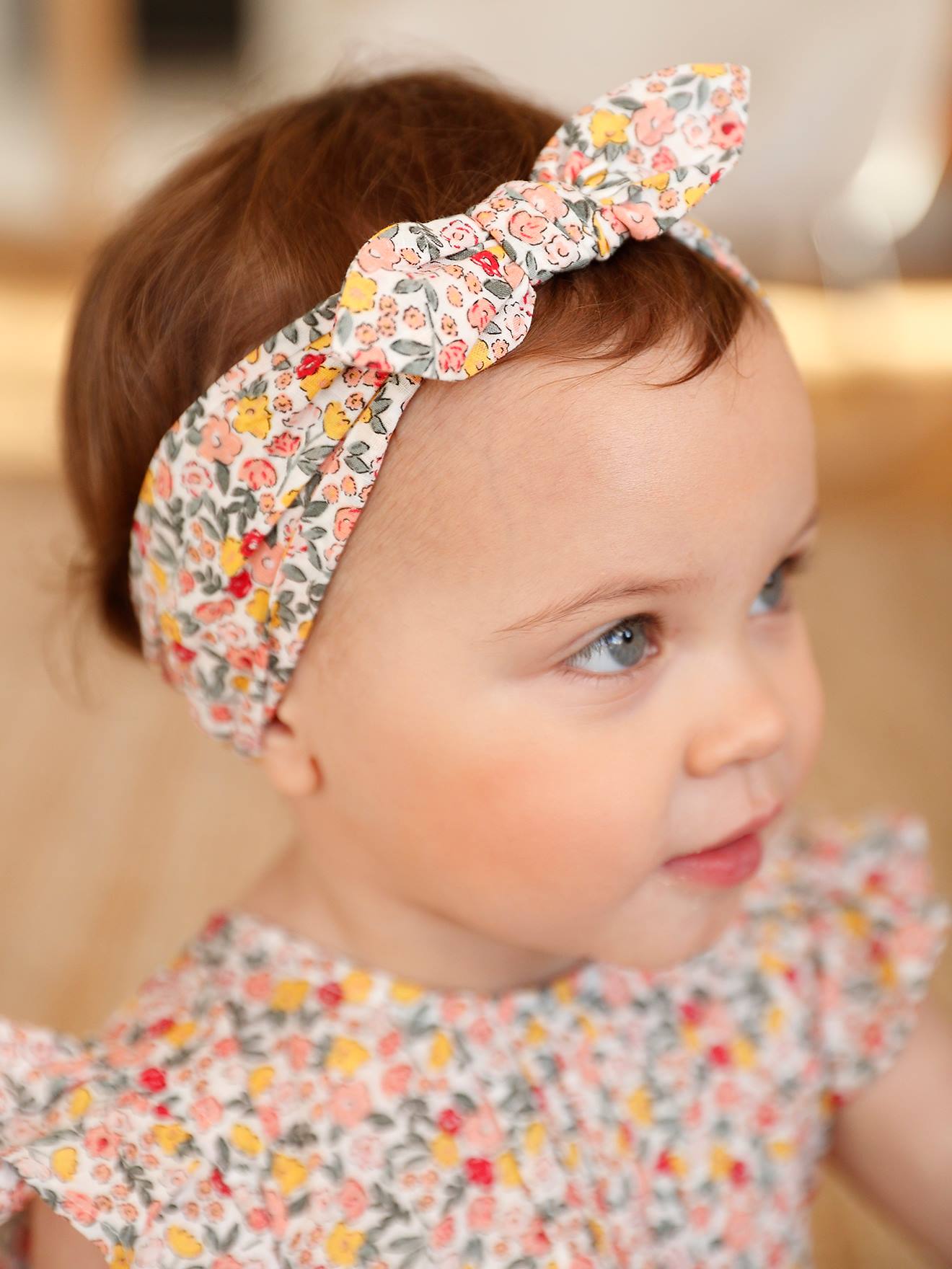 Vertbaudet Mädchen Baby-Set: Overall & Haarband - rosa bedruckt