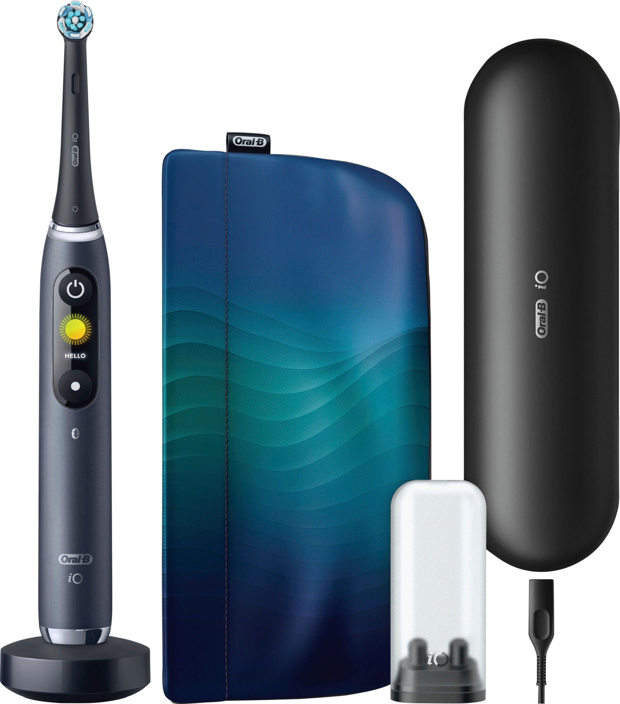 Oral-B Elektrische Zahnbürste iO Series 9, Aufsteckbürsten: 1 St., mit Reiseetui