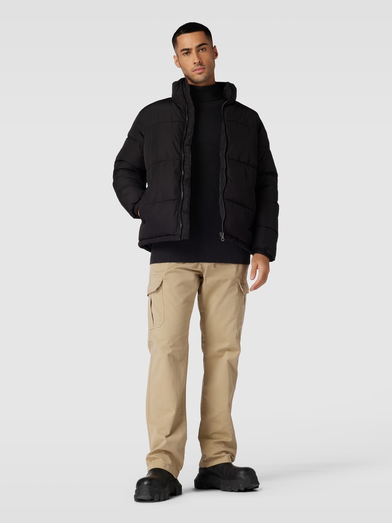 Rollkragenpullover mit Label-Detail Modell 'PANNEL' in schwarz