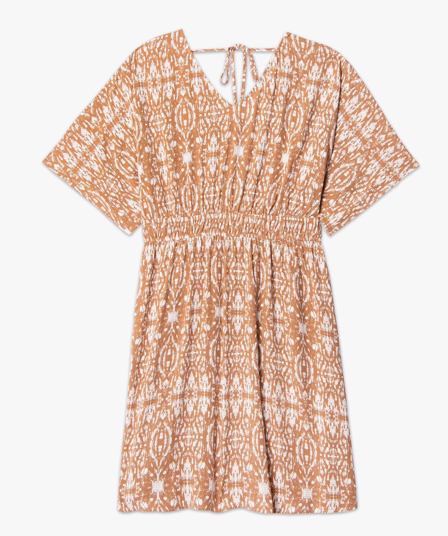 Robe femme grande taille imprimée à manches courtes imprime | GEMO