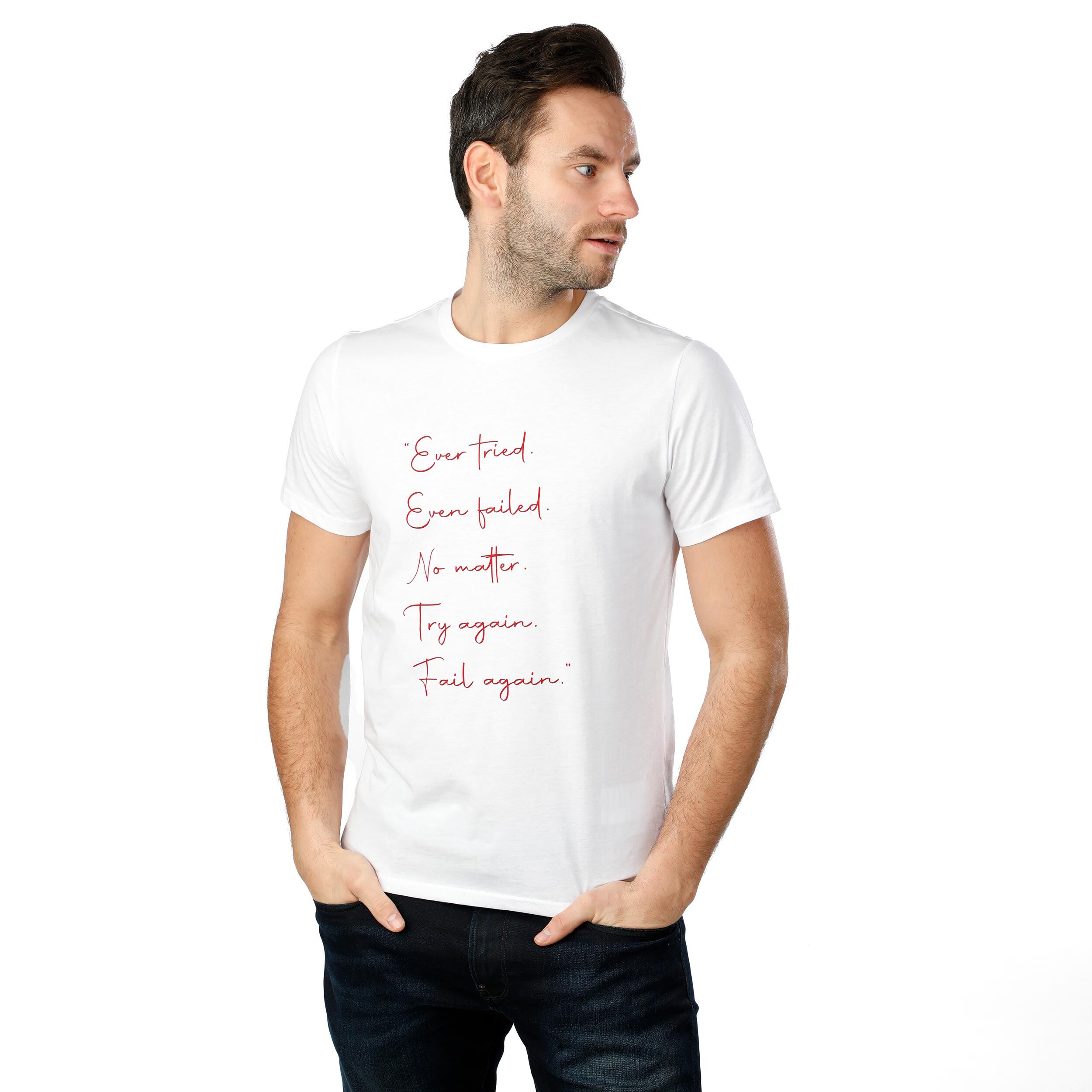 Ever Tried T-Shirt Herren - Weiß, Rot