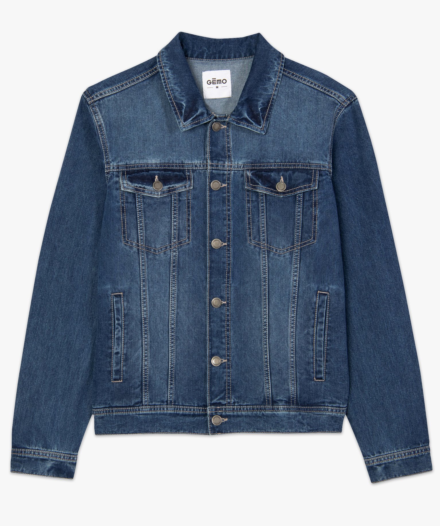 Veste en jean homme coupe droite stone | GEMO