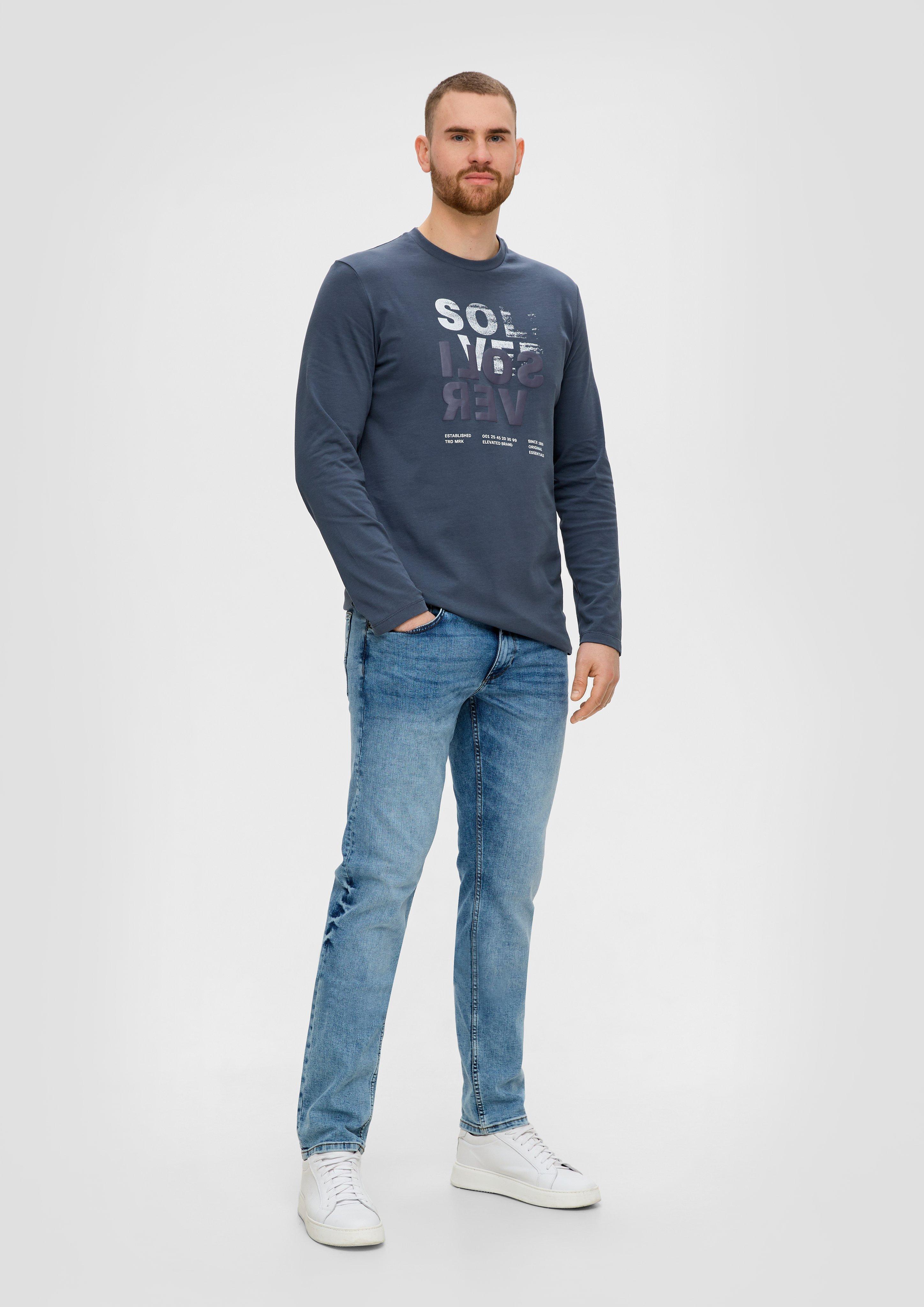 Longsleeve mit gummiertem Label-Print  2143325-57D1
