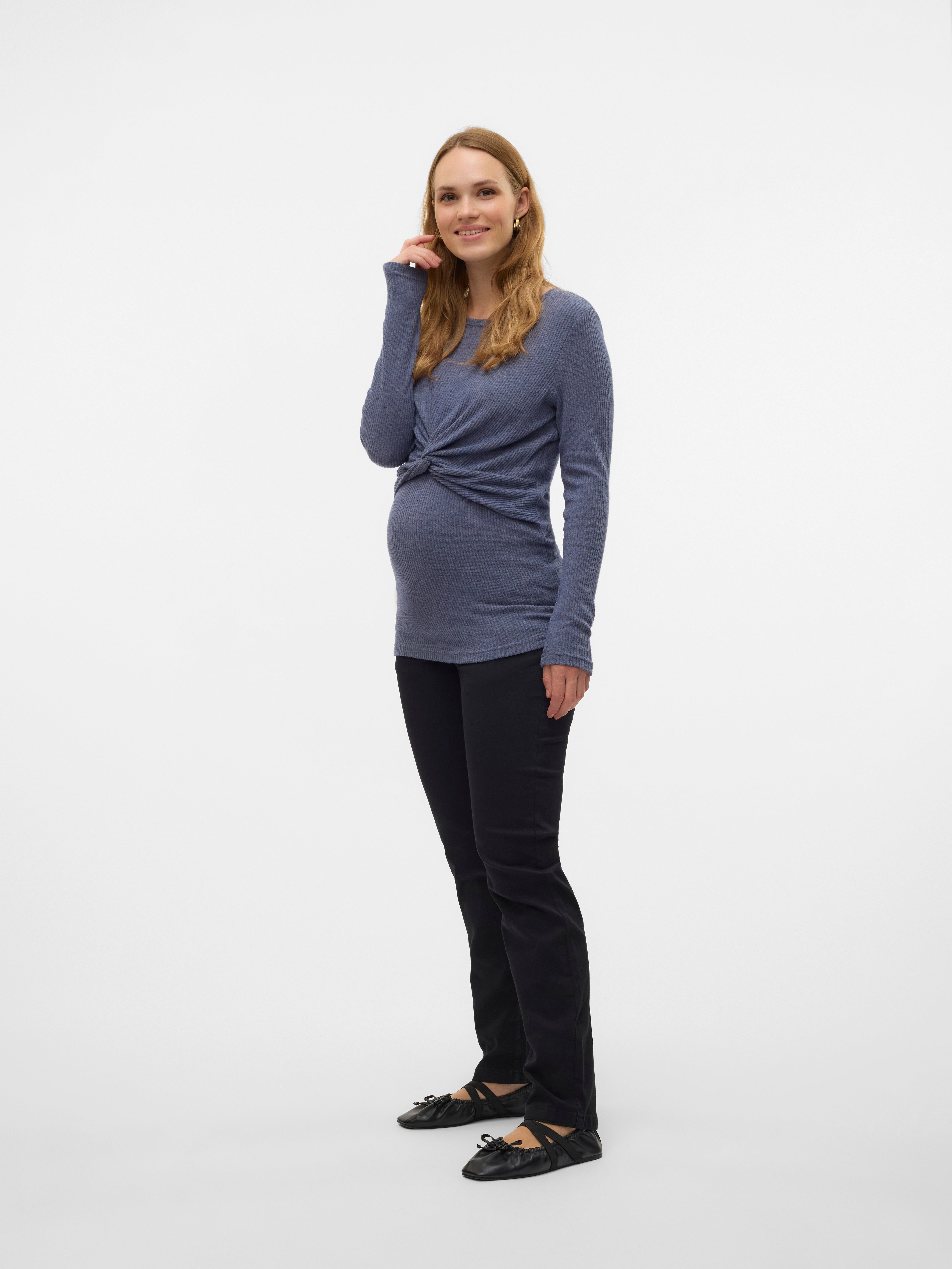 Normal geschnitten Rundhals Top