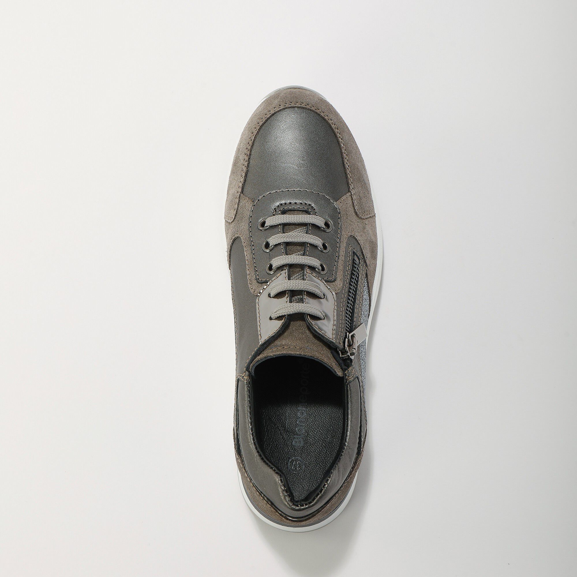 Sneakers compensées en cuir