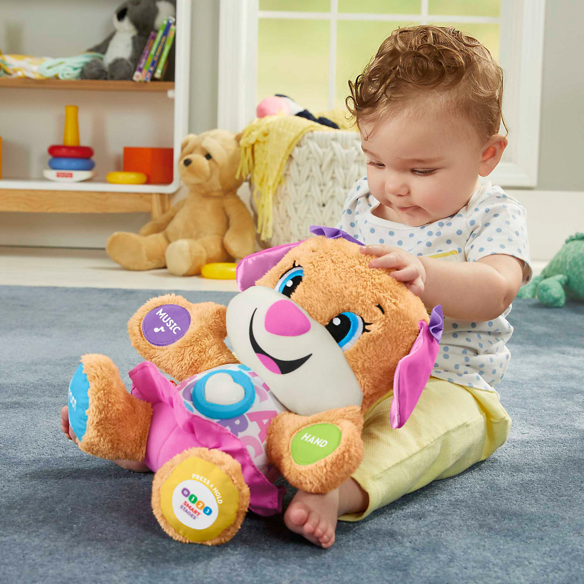 Fisher-Price Lernspaß Hundefreundin, Baby-Spielzeug, Kuscheltier, Lernspielzeug