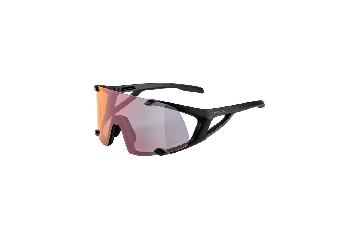 Alpina Hawkeye QV black matt / rainbow mirror lens