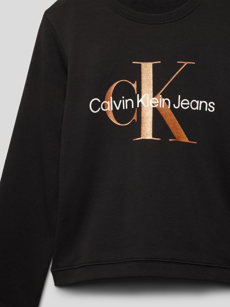 Sweatshirt mit Label- und Logo-Print in black