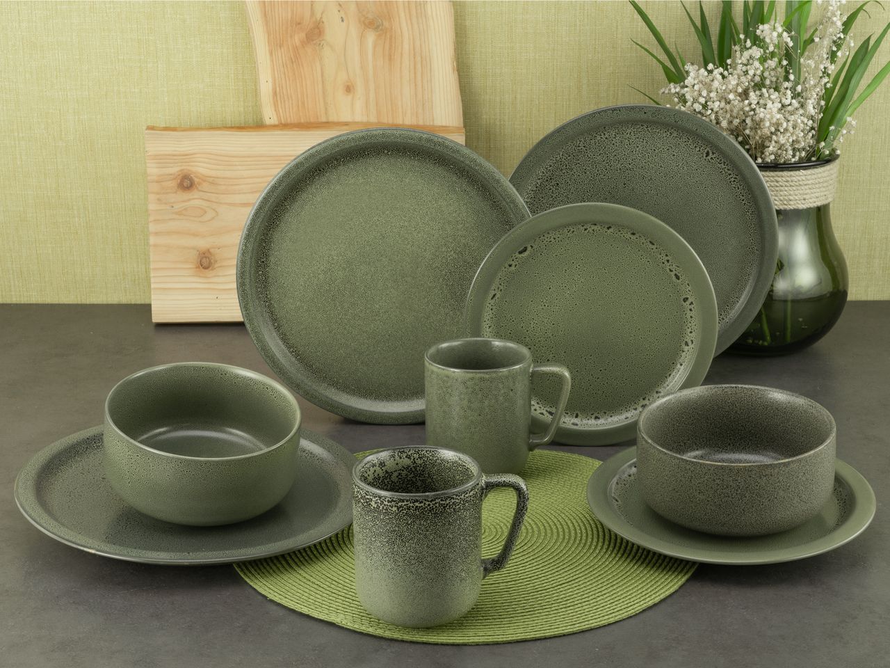 CreaTable Sylt dark green Kombiservice 8-tlg