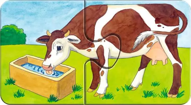 Kinderpuzzle ab 2 Jahren - Auf dem Bauernhof - 2 Teile