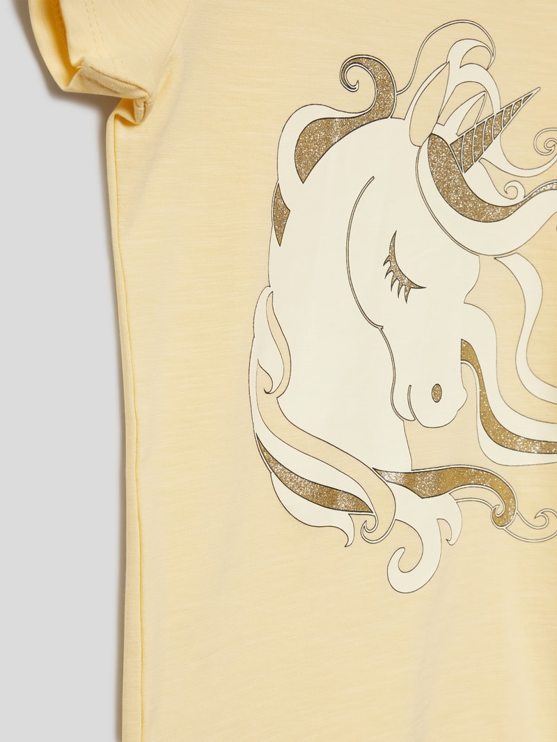 T-Shirt mit Motiv-Print in hellgelb