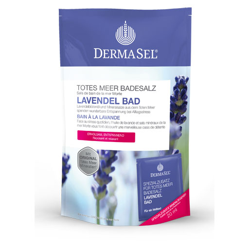 DERMASEL Totes Meer Badesalz Lavendel SPA  1 P  Kombipackung