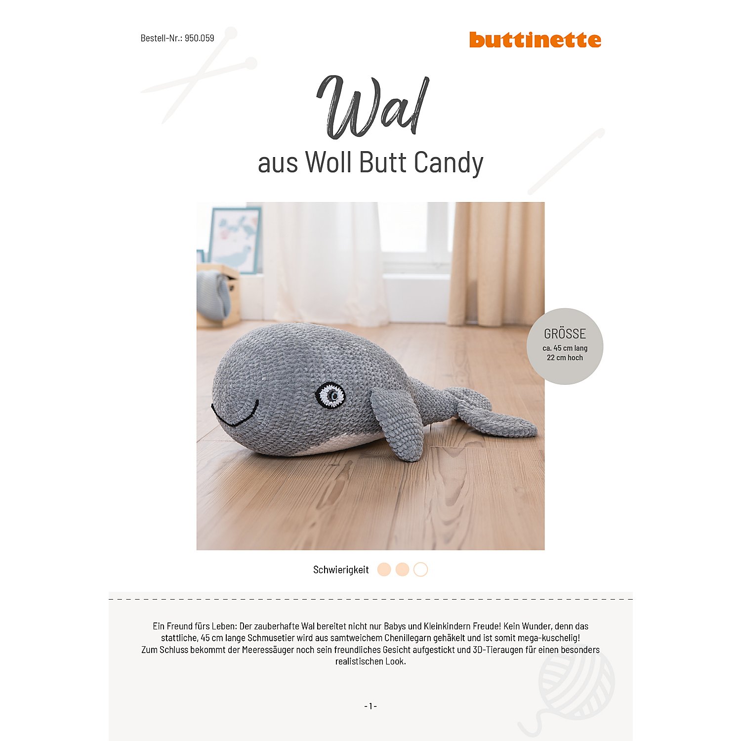 Häkelanleitung - Wal aus Woll Butt Candy