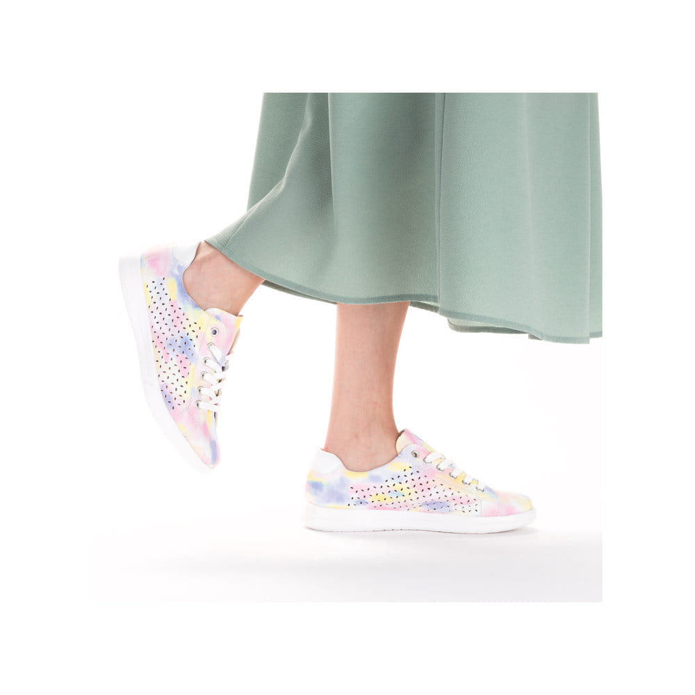 Rieker Damen Schnürschuhe multi-edelweiß