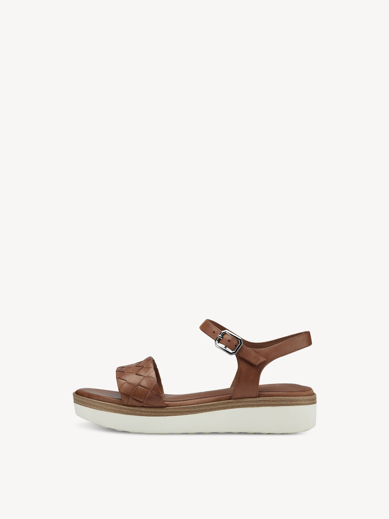 Sandale à talon en cuir - marron