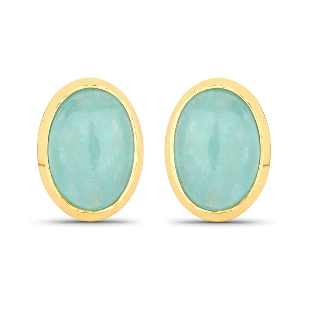 Rafaela Donata Boucles doreilles Argent sterling Amazonite en Or jaune Bijoux