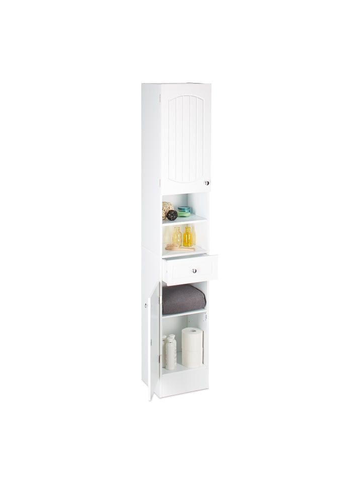relaxdays Badhochschrank in Weiß - (B)30,5 x (H)173,5 x (T)32 cm günstig kaufen onesize