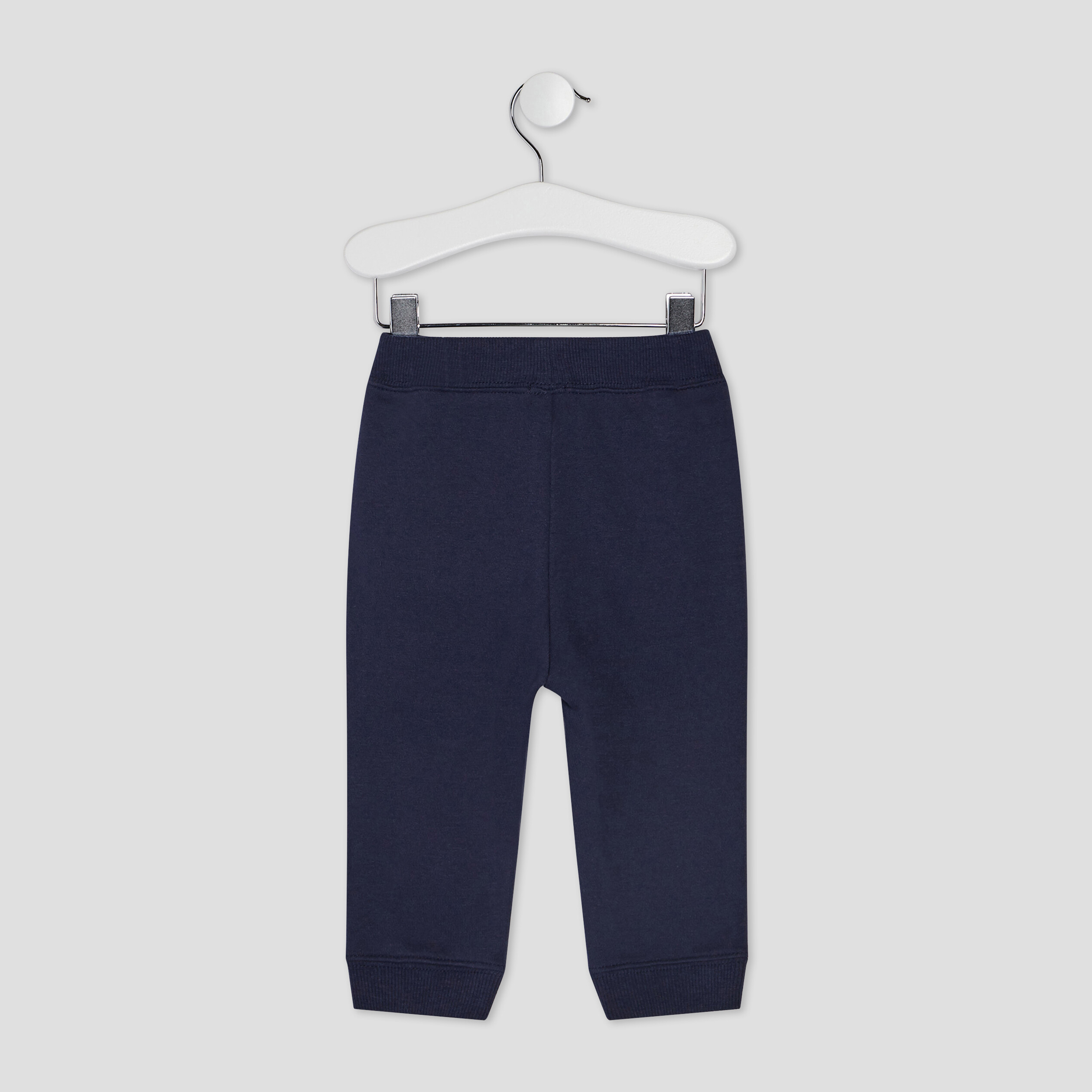 Pantalon jogging droit taille élastiquée bleu marine bébé garçon | La Halle
