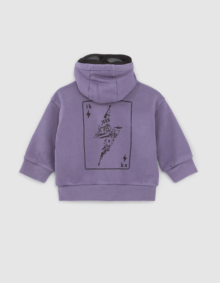 Cardigan violet print dos à capuche bébé garçon