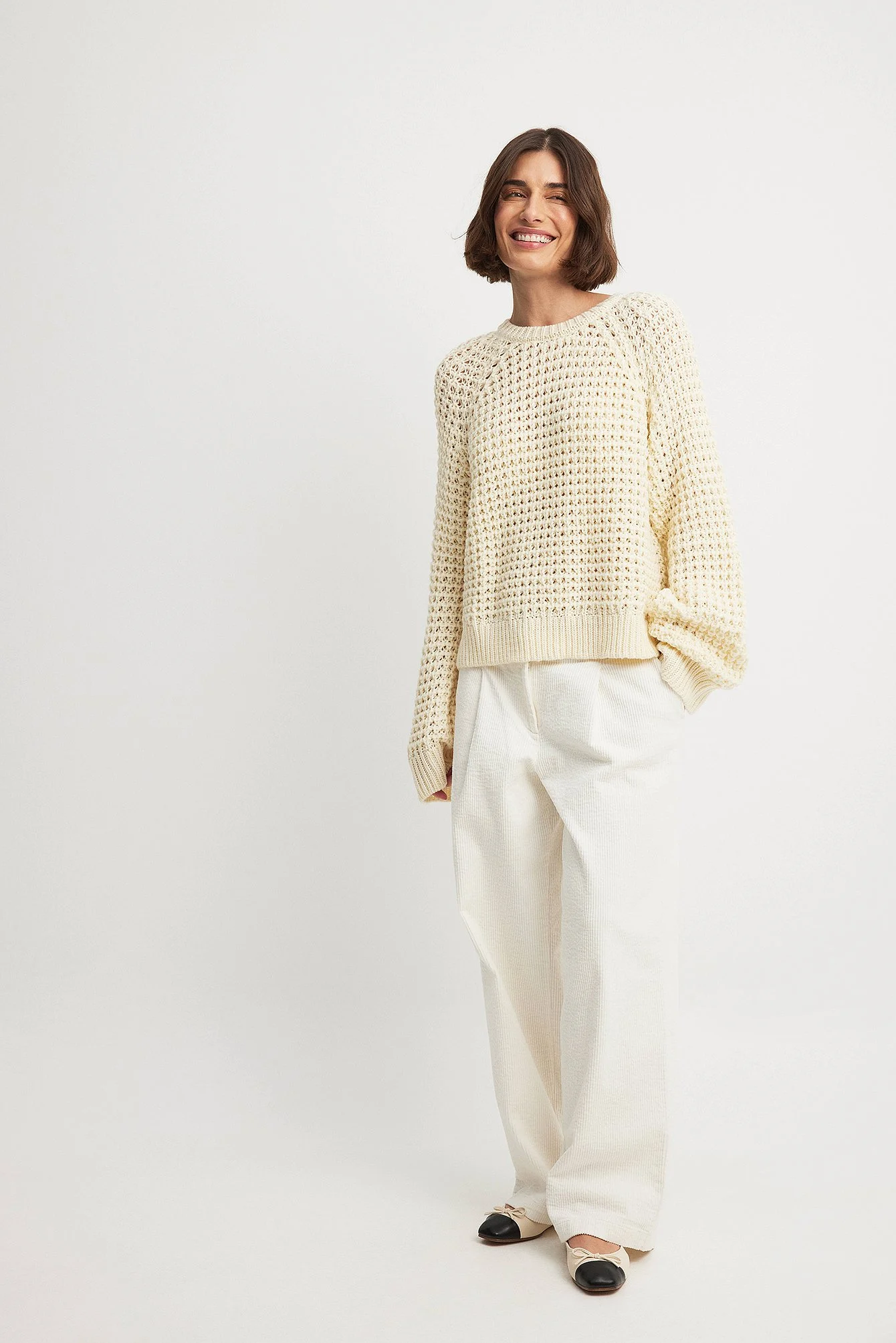 Rundhalsausschnitt Strickpullover