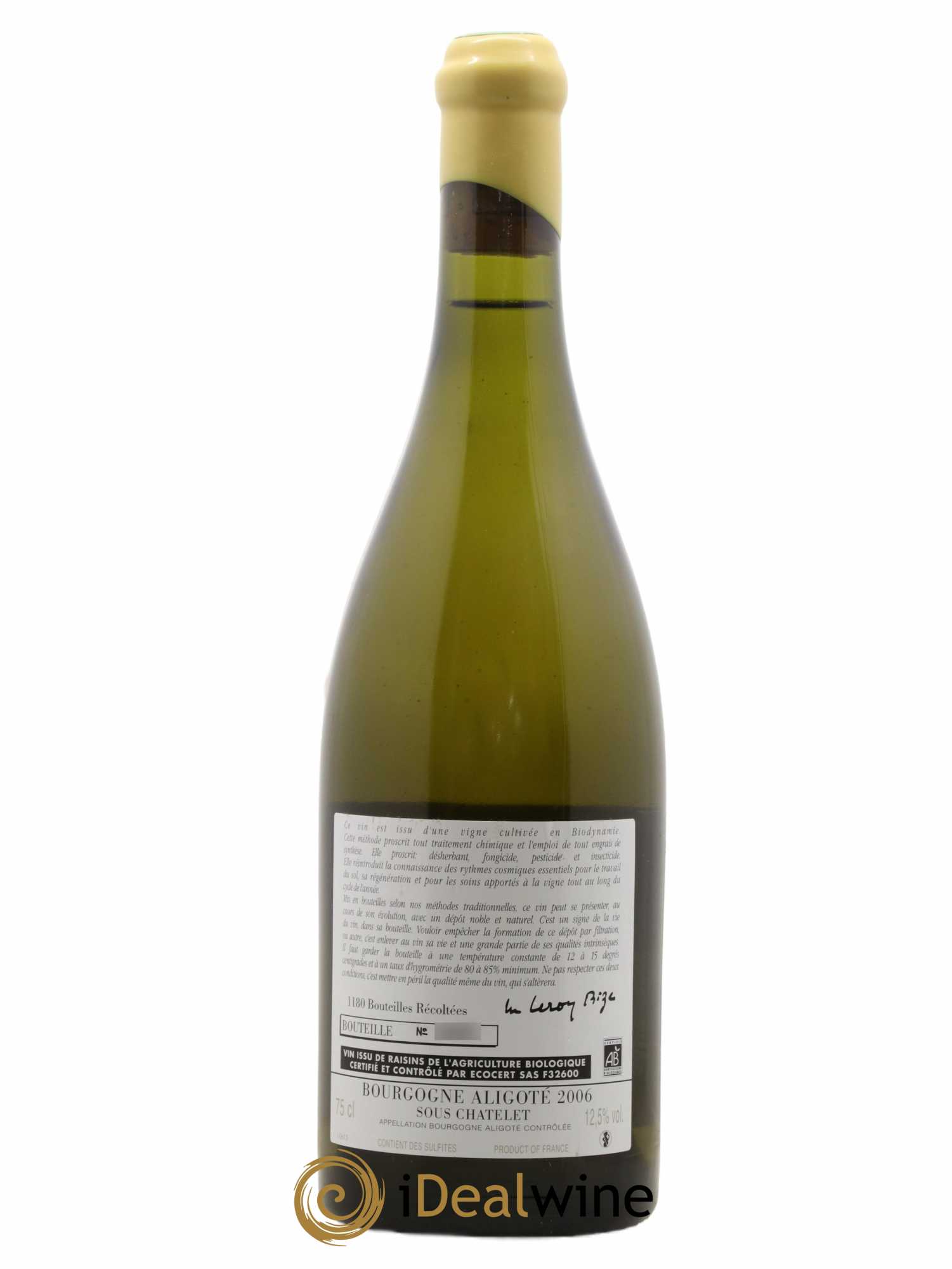 Bourgogne Aligoté Sous Chatelet d'Auvenay (Domaine)  2006 - Lot de 1 Bouteille