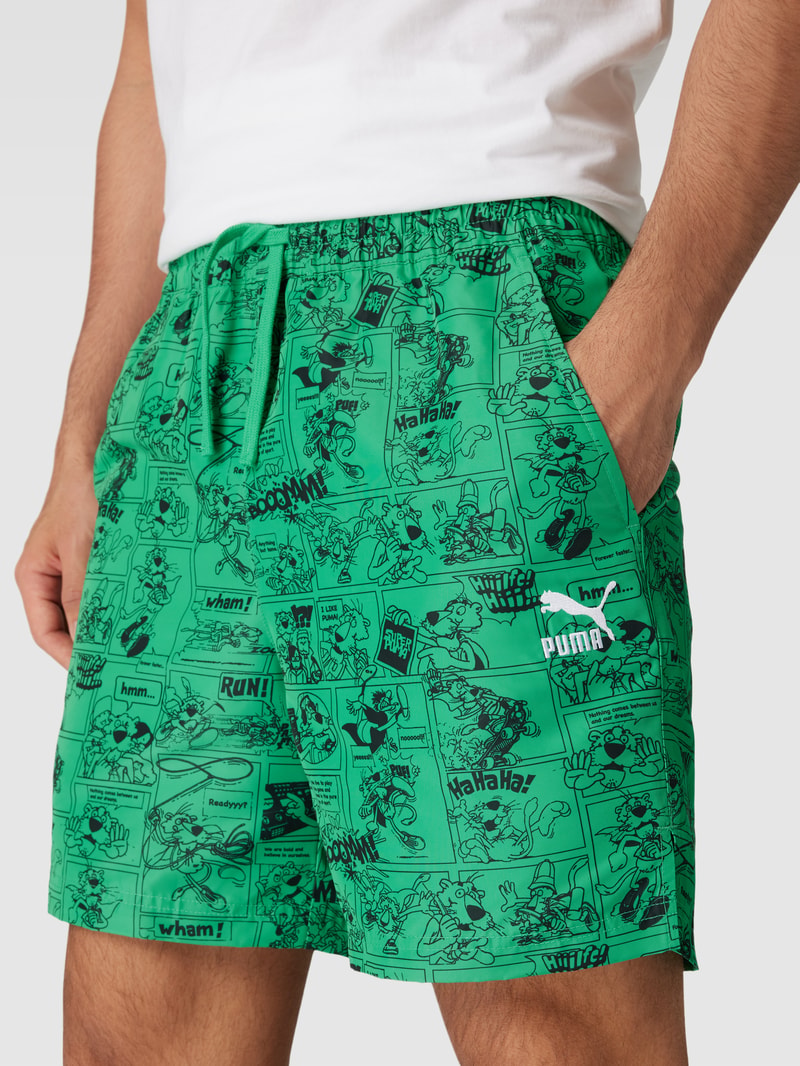 Shorts mit Allover-Print Modell 'CLASSICS SUPER' in hellgrün