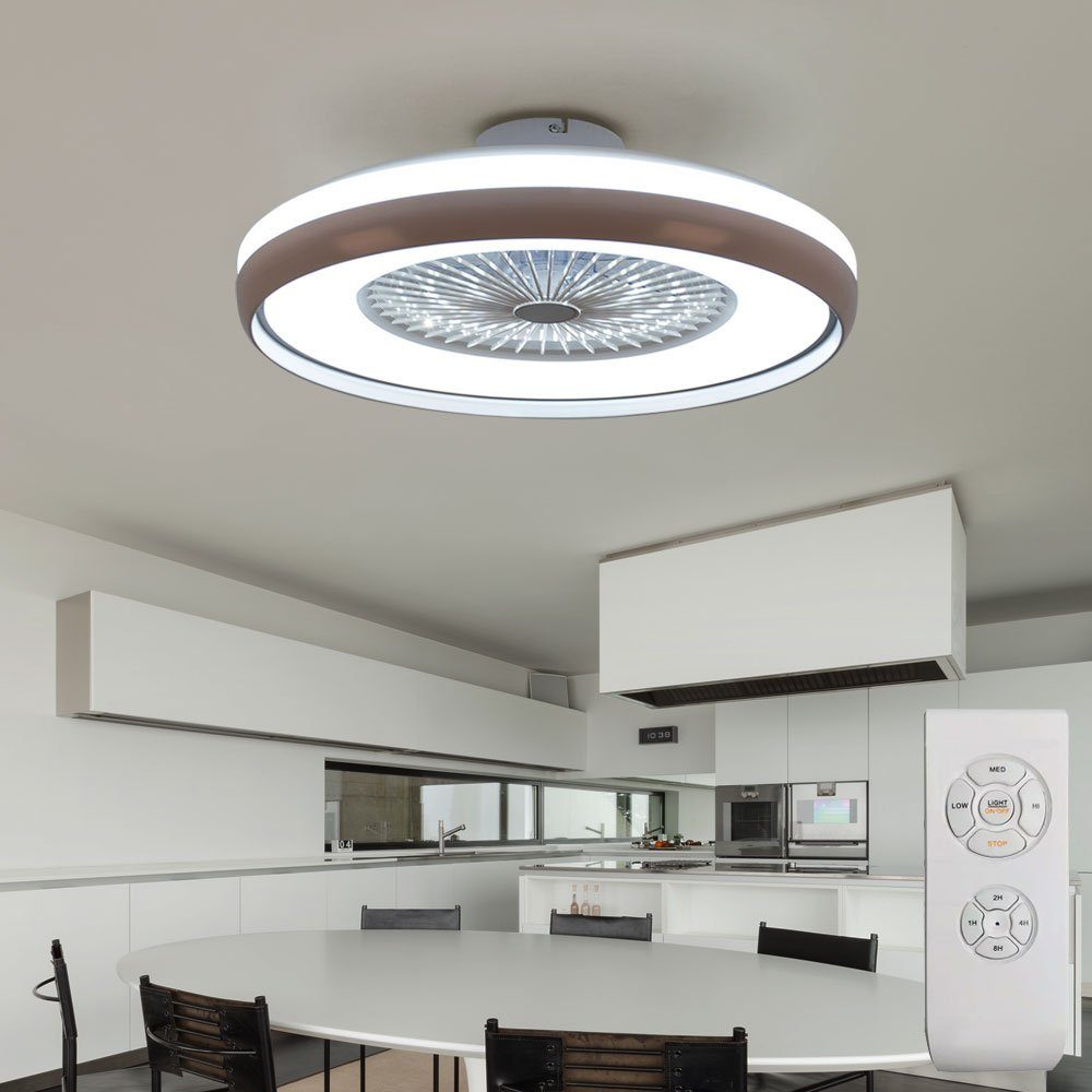 V-TAC Deckenventilator, LED Decken Ventilator Leuchte Fernbedienung Tageslicht Lampe