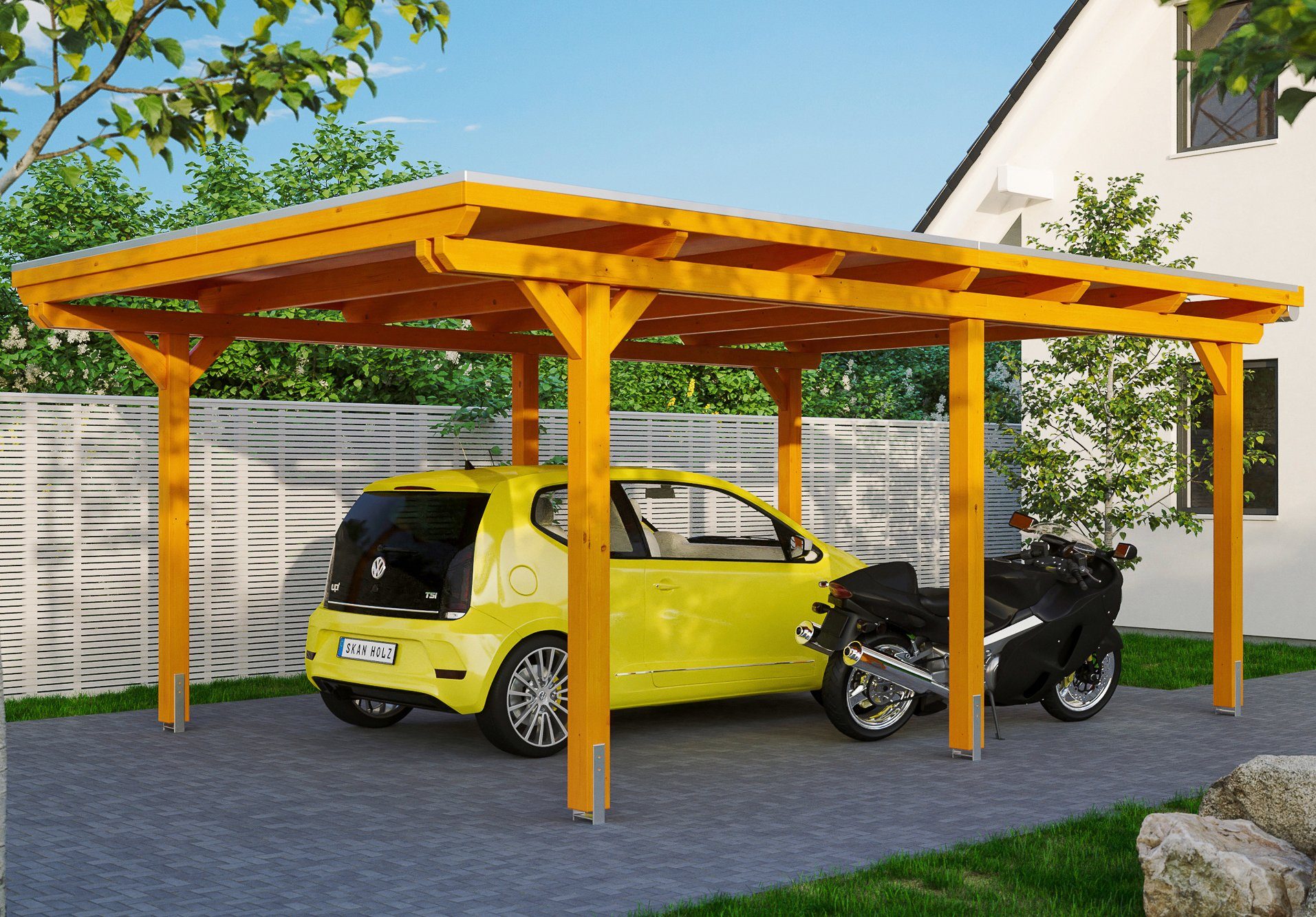 Skanholz Einzelcarport Emsland, BxT: 404x604 cm, 223 cm Einfahrtshöhe