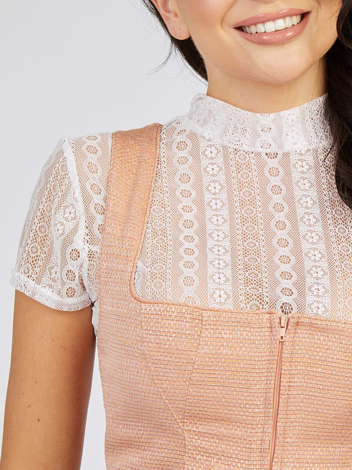 Turi Landhaus Dirndl in Apricot/ Beige/ Camel günstig kaufen
