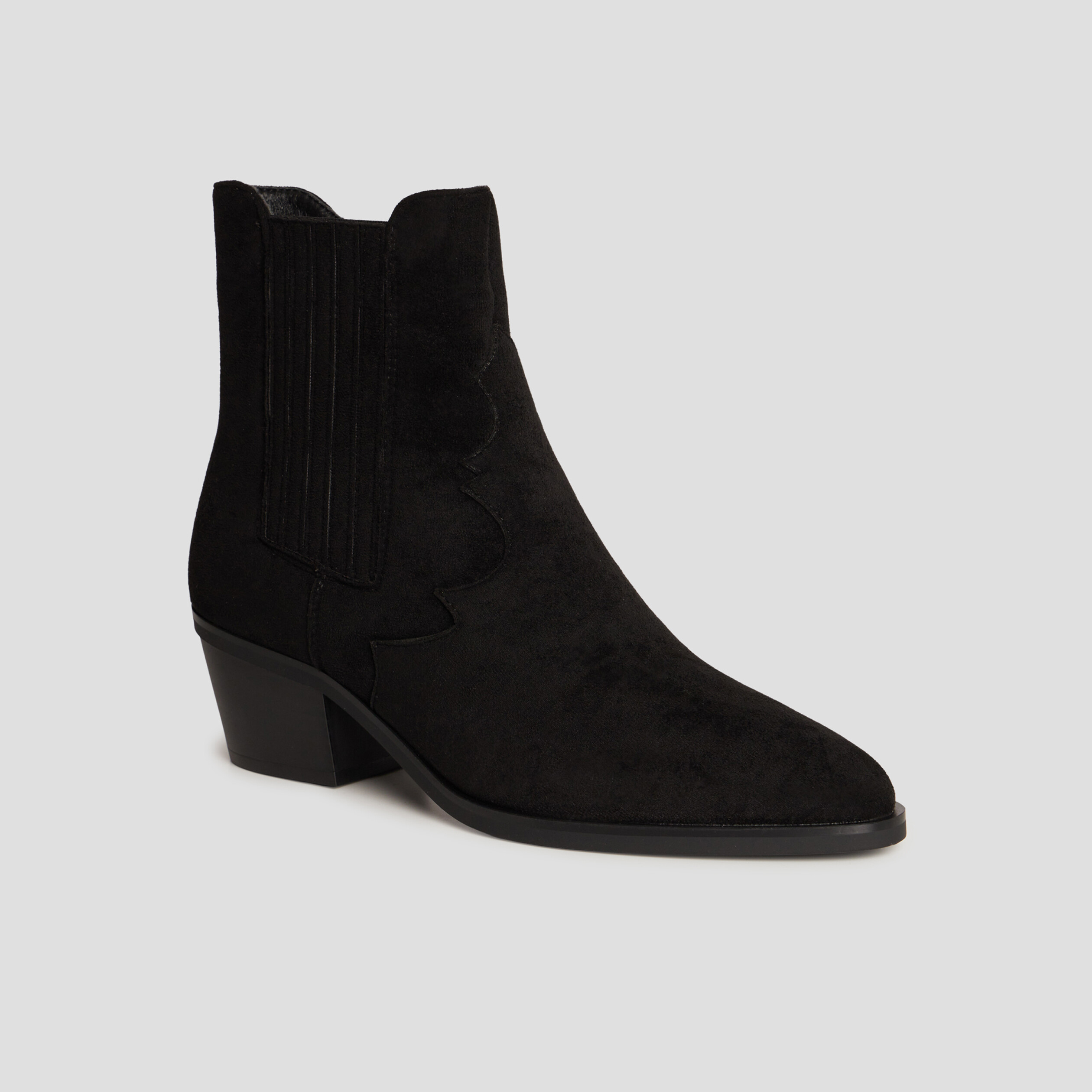 Bottines suédines à talons noir femme | La Halle