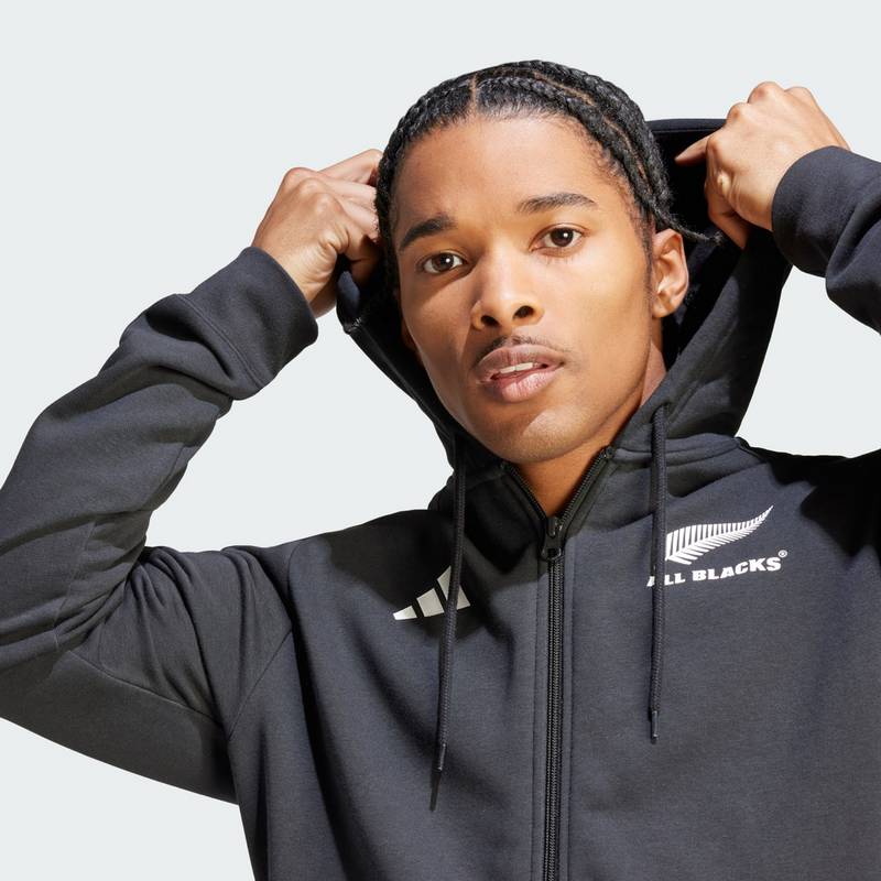 adidas All Blacks Rugby 3-Streifen Kapuzenjacke Sweatjacke Herren