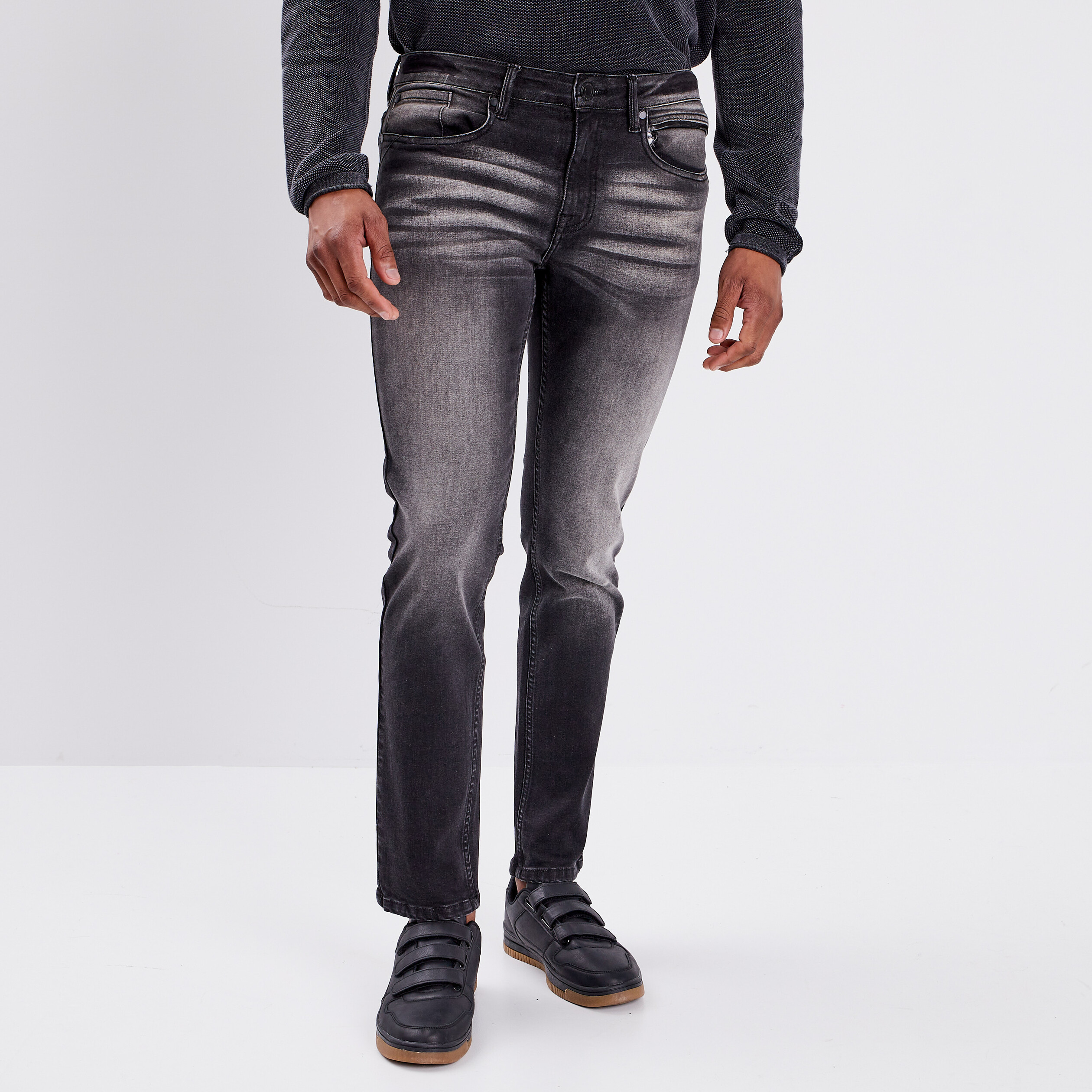 Jeans straight denim noir homme | La Halle
