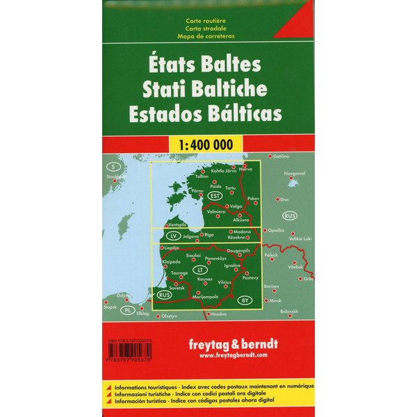 Baltische Staaten / Baltic States 1 : 400 000  Autokarte - Straßenkarte