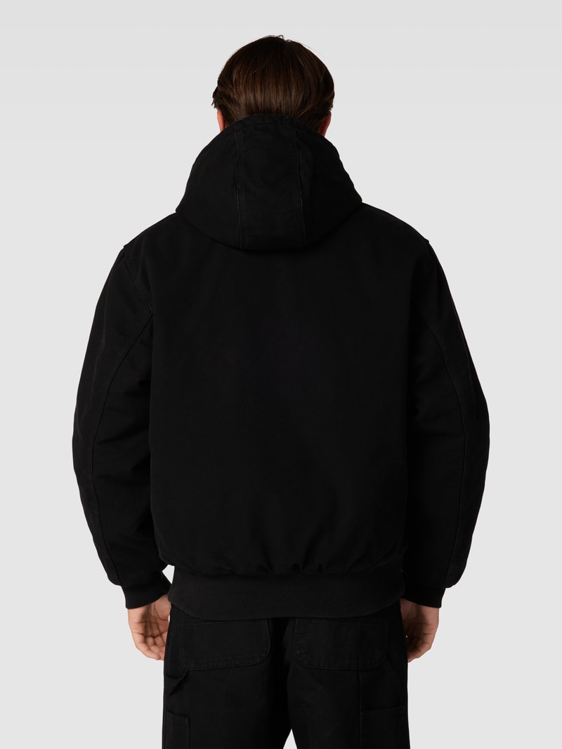 Jacke mit Label-Patch Modell 'ACTIVE' in schwarz