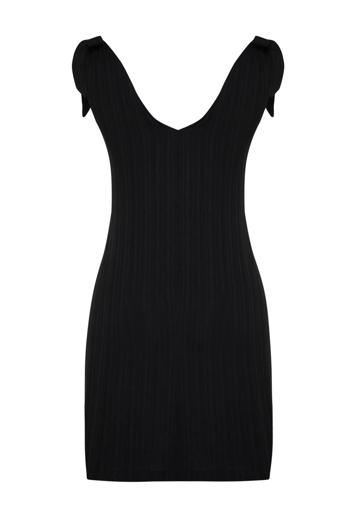 Trendyol Collection  Schwarzes, gewebtes Mini-Strandkleid zum Binden TBESS23EL00108