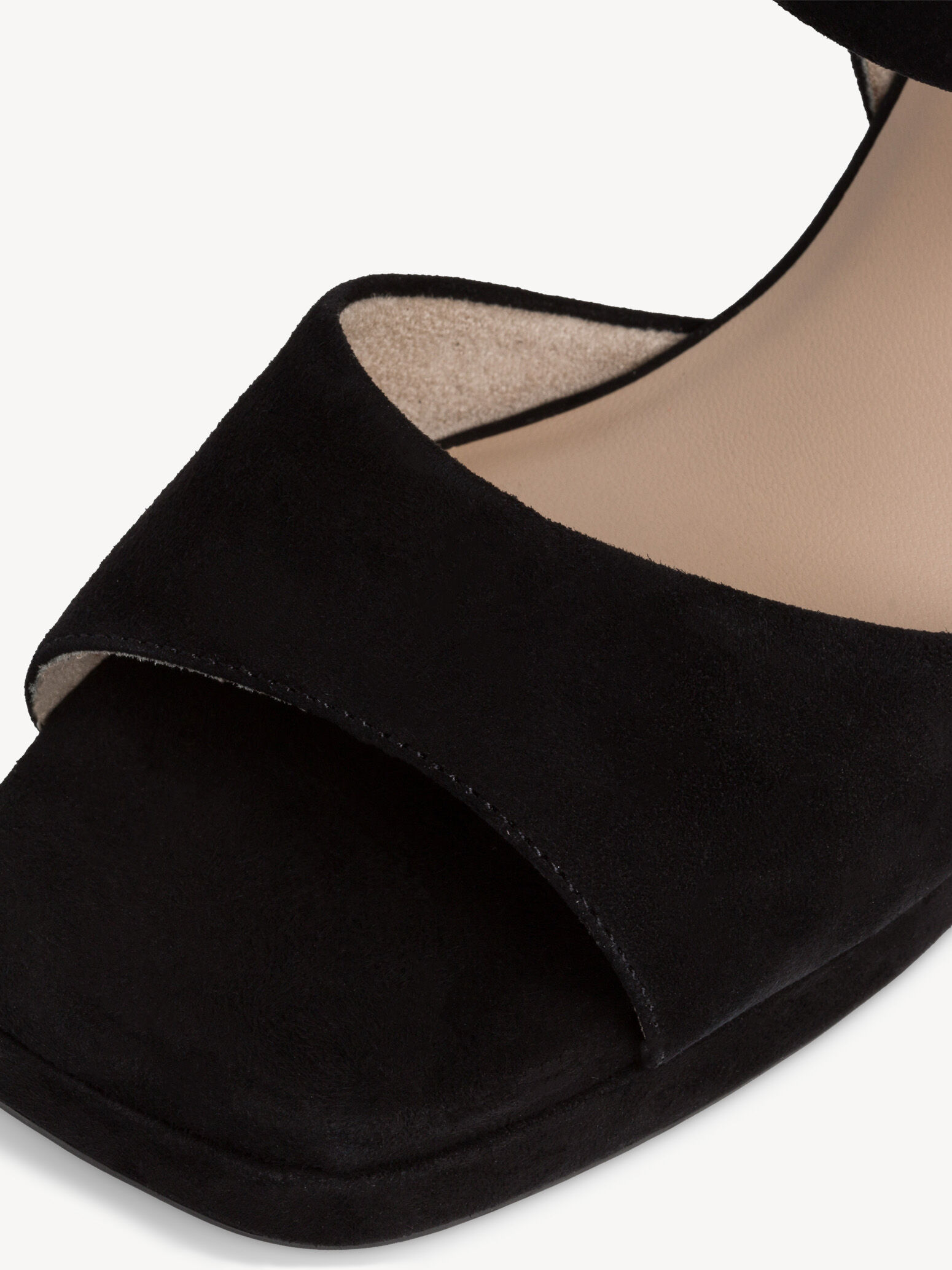 Sandale à talon en cuir - noir