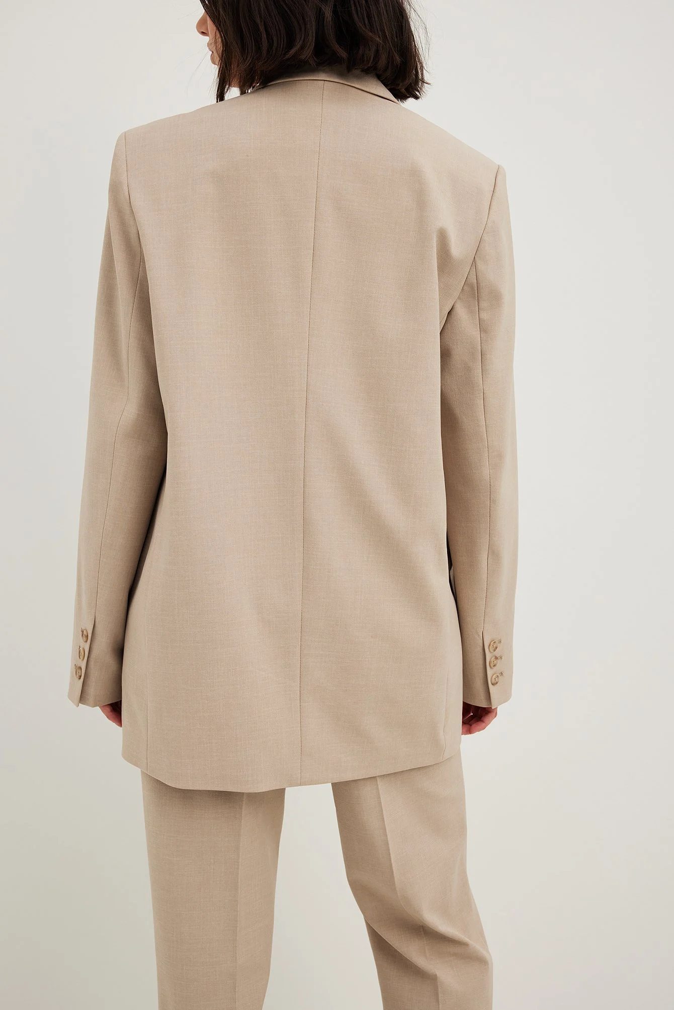 Melange-Blazer in Oversize mit drei Knöpfen