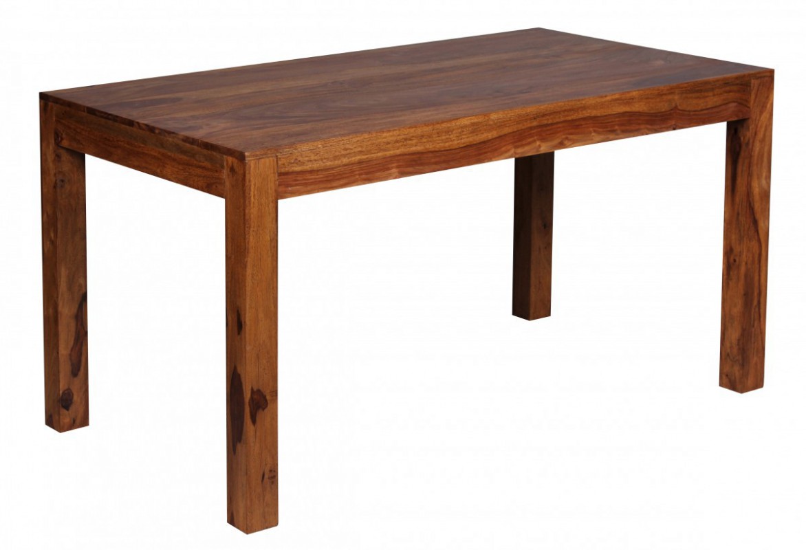 Wohnling Design Esstisch Massiv 140 x 80 x 76 cm Sheesham Massivholz