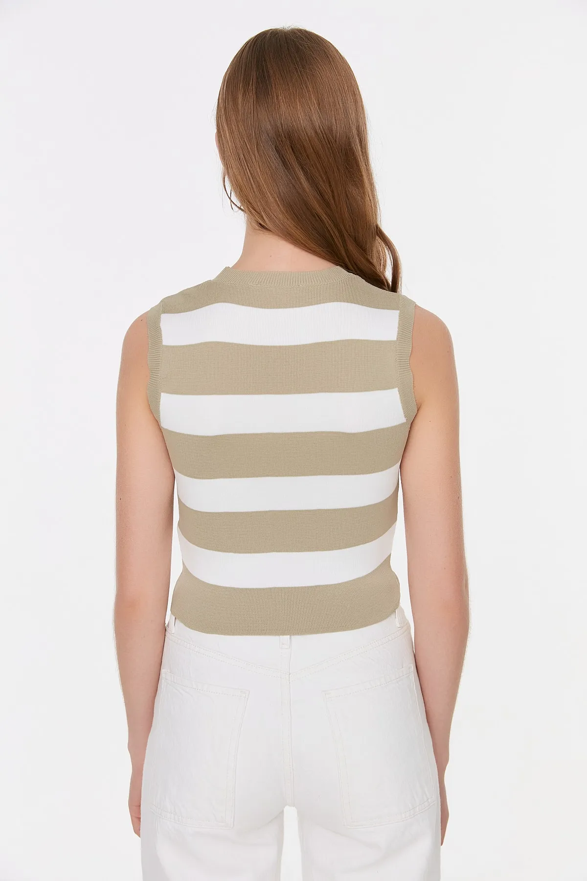 Trendyol Collection  Stone Crop Gestreifte Strickbluse TWOSS22BZ1174