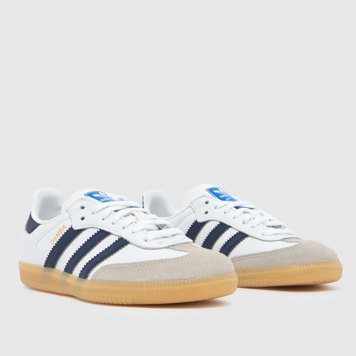 adidas vita och marinblå samba och juniorsneakers