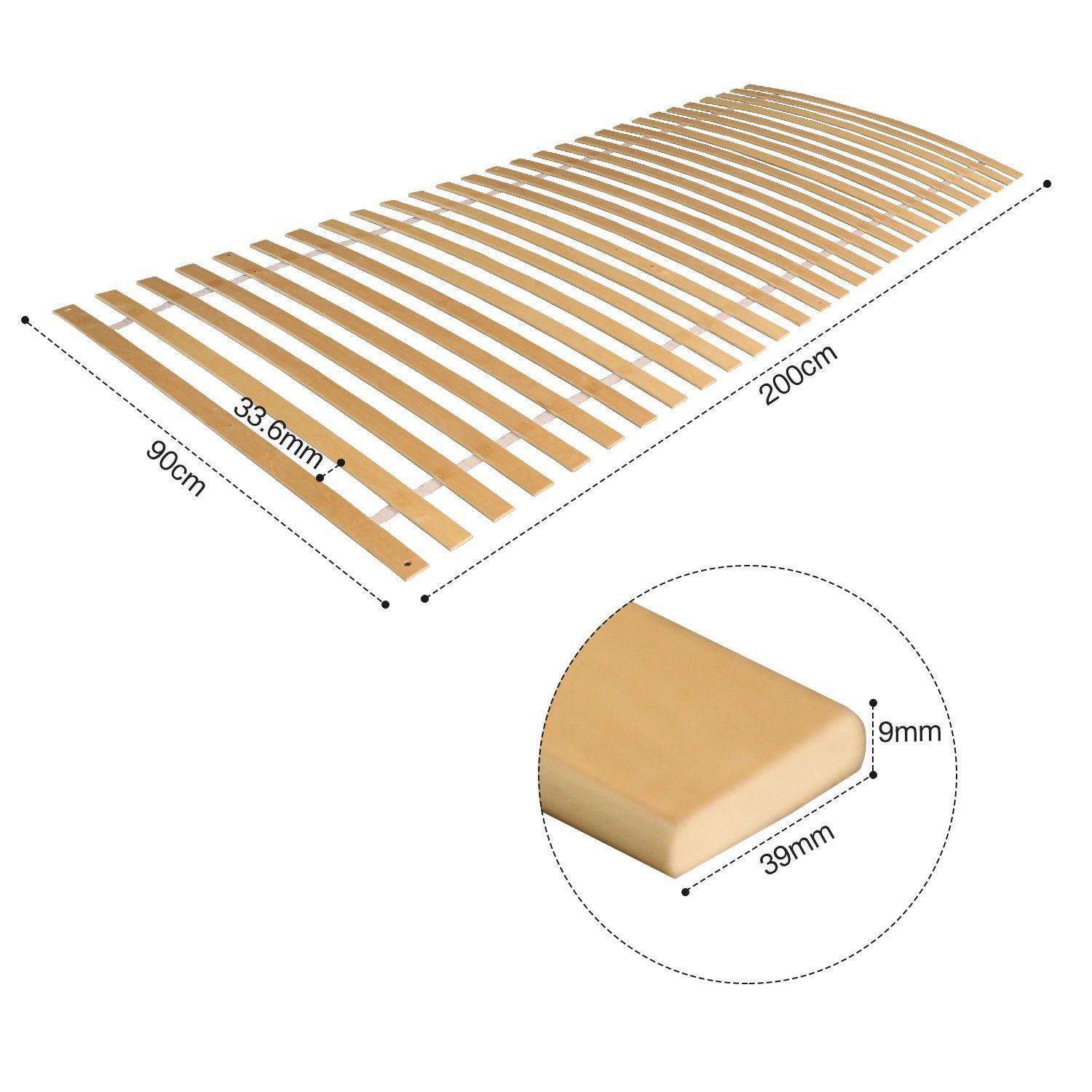 Rollrost Rollrost,90x200cm, nicht verstellbar,extrem stabil,mit 28 Leisten, Lospitch